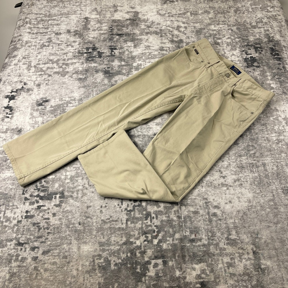 Polo Ralph Lauren Men 32x30 Beige‎ Relaxed Fit Chinos Stretch Khaki Prep